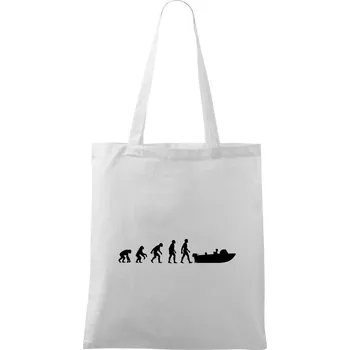 Nákupní taška Evoluce člun - Taška bavlněná - 42 x 38 cm ( Bílá )