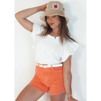 Dámské oblečení Dámské džínové kraťasy GLAMWEAR oranžové