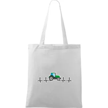 Traktor barevný ekg - Taška bavlněná - 42 x 38 cm ( Bílá )