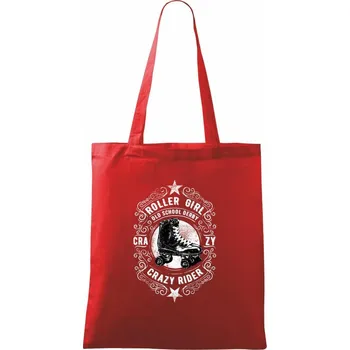Nákupní taška Roller Girl - Taška bavlněná - 42 x 38 cm ( Červená )