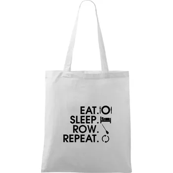 Eat sleep row repeat - Taška bavlněná - 42 x 38 cm ( Bílá )