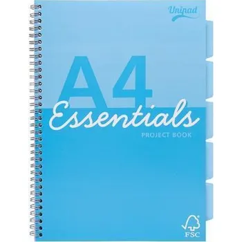 Spirálový sešit "Unipad Essentials Project Book", mix vzorů, A4, linkovaný, 100 listů, PUKKA PAD ESS