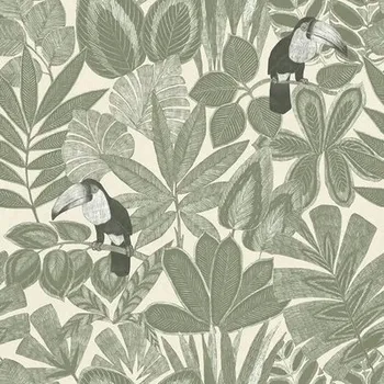 Tapeta Vliesová tapeta Green&Co Rio Khaki 0,53x10,05 m