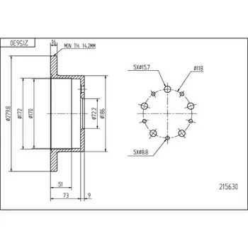 Brzdový kotouč Brzdový kotouč HART 215 630