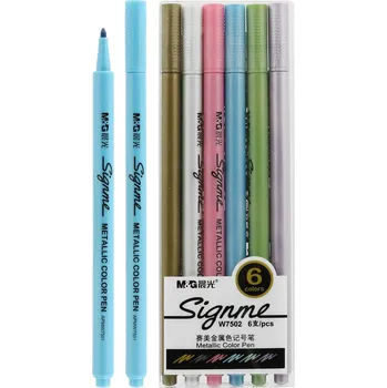 Značkovací pero M & G, metalické barvy, 6ks mix barev