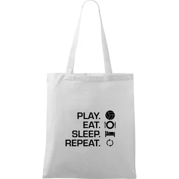 Play Eat Sleep Repeat volejbal - Taška bavlněná - 42 x 38 cm ( Bílá )