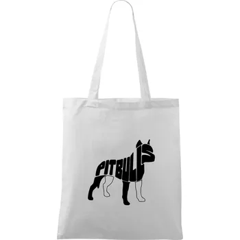 Nákupní taška Pit Bull Teriér - Taška bavlněná - 42 x 38 cm ( Bílá )