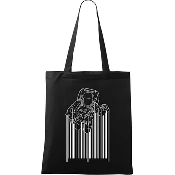 Nákupní taška Astronaut - čárový kód - Taška bavlněná - 42 x 38 cm ( Černá )