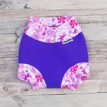 Kojenecké plavky Swim nappy kojenecké neoprenové plavky - Fialové s motýlky L