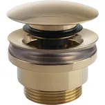 Silfra Umyvadlová výpust 5/4“, tichý click-clack, velká zátka, 5-55mm, zlato