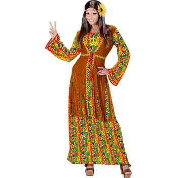 Karnevalový kostým Dámské hippie šaty - XL