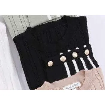 Dámský svetr Svetřík elegantní EB76058 Bluotre barva: černá, velikost: S/M