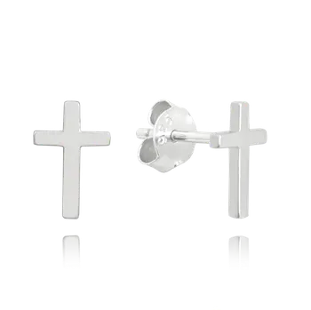 Náušnice 1507 MINET Stříbrné náušnice drobné KŘÍŽKY