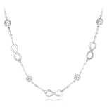 2028 MINET Stříbrný náhrdelník nekonečno s bílými zirkony