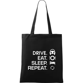 Nákupní taška Drive eat sleep repeat - Taška bavlněná - 42 x 38 cm ( Černá )