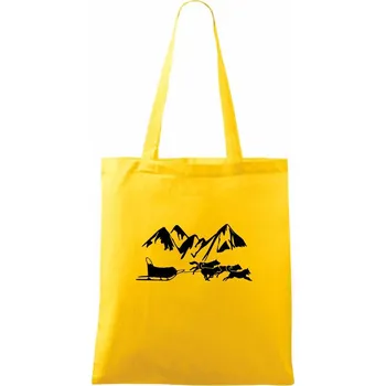 Psí spřežení hory - Taška bavlněná - 42 x 38 cm ( Žlutá )