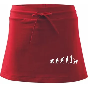 Dámská sukně Evoluce pes pudl (muž-žena) - Sportovní sukně - two in one - L ( Červená )
