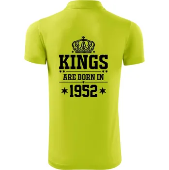 Pánská košile Kings are born in 1952 - Polokošile Victory sportovní (dresovina) - XL ( Limetková )