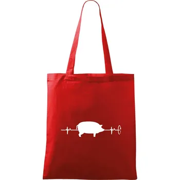 Nákupní taška EKG gril - Taška bavlněná - 42 x 38 cm ( Červená )