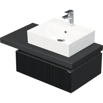 Koupelnový nábytek Koupelnová skříňka s umyvadlem Intedoor DESK 3D černá matná 90,5 x 44,4 x 50,2 cm DE 54 3D 90 P STORM 1Z A9276