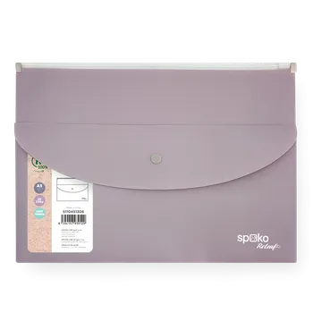 Spoko ReLeaf obálka se zipem, kapsa s drukem, A5, PP, SoftTouch, fialová