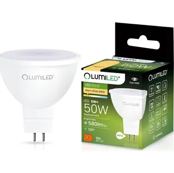 Žárovka LED žárovka LED GU5.3 MR16 6W = 60W 580lm 3000K Teplá 120° 12V AC/DC LUMILED