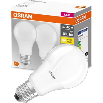 Žárovka 2PAK LED žárovka E27 A60 8,5W = 60W 806lm 2700K Warm 300° OSRAM Base