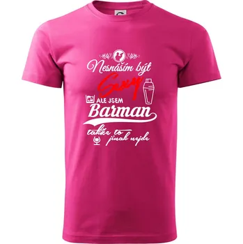 Pánská móda Nesnáším být sexy - nápis - barman / barmanka - Klasické pánské triko vyšší gramáže - S ( Purpurová )