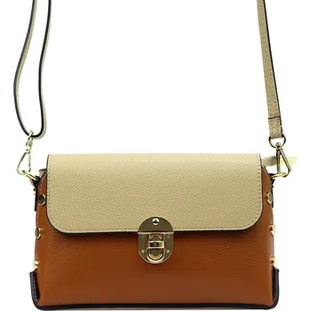 Kabelka Dámská kožená crossbody kabelka Luka 20-052 béžová / camel