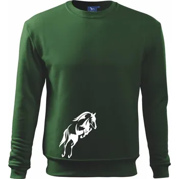 Kůň na zadních - Mikina Essential dětská - 146 cm/10 let ( Lahvově zelená )