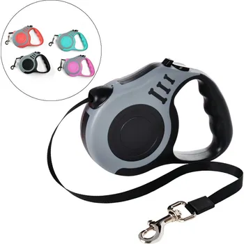 Vodítko pro psa Samonavíjecí vodítko (3 / 5 m) Rozměry: 3 m, Barva: šedo černá