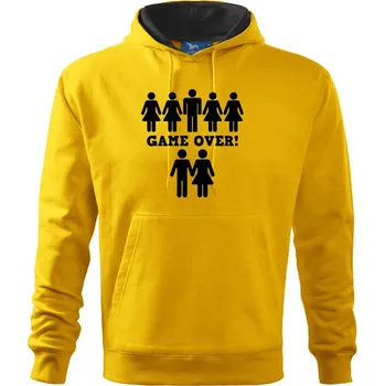 Pánská mikina Game over svatba - Mikina pánská Cape s kapucí - 4XL ( Žlutá )