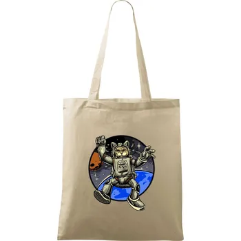 Nákupní taška Kočičí astronaut - Taška bavlněná - 42 x 38 cm ( Naturální )