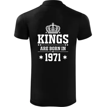 Pánská košile Kings are born in 1971 - Polokošile Victory sportovní (dresovina) - M ( Černá )