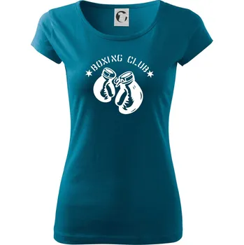 Dámské oblečení Boxing club nápis - Dámské triko Pure - L ( Petrolejová )