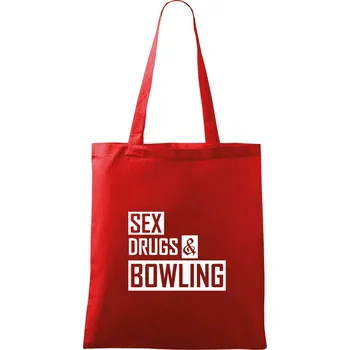 Nákupní taška Sex drugs bowling - Taška bavlněná - 42 x 38 cm ( Červená )