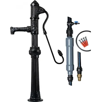 Čerpadlo Kovoplast & proStudnu Ruční pumpa HP 75 Nostalgik, KOMPLET S MONTÁŽÍ 1. Zvolte barvu pumpy: ČERNÁ (RAL 9005), 2. Zvolte hloubku studny: 3 m