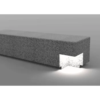 Zahradní lavice Betonová lavička s LED osvětlením - BENITO Kube Luz 200 cm