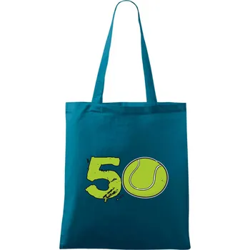 Tenis kulaté narozeniny 50 - Taška bavlněná - 42 x 38 cm ( Petrolejová )