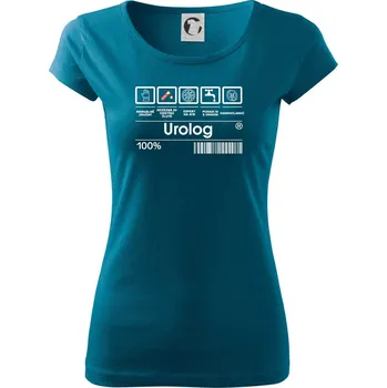 Dámské oblečení Čárový kód - urolog - Dámské triko Pure - XL ( Petrolejová )