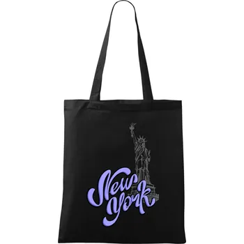 Nákupní taška New York Lettering - Taška bavlněná - 42 x 38 cm ( Černá )