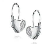 Stříbrné náušnice na klapku - srdíčka