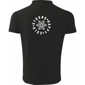 Pánská košile Cold strong happy - Polokošile pánská Pique Polo 203 - 4XL ( Černá )