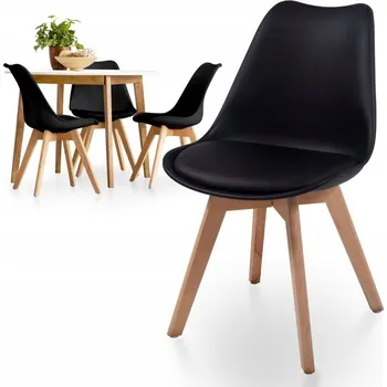 Jídelní židle MIADOMODO Sada jídelních židlí, 4 ks, černá