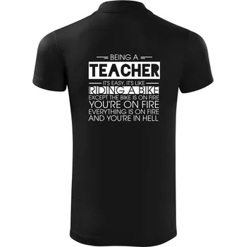 Pánská košile Being a teacher - bike - Polokošile Victory sportovní (dresovina) - 2XL ( Černá )