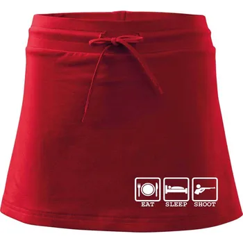 Dámská sukně Eat sleep shot - Sportovní sukně - two in one - XS ( Červená )