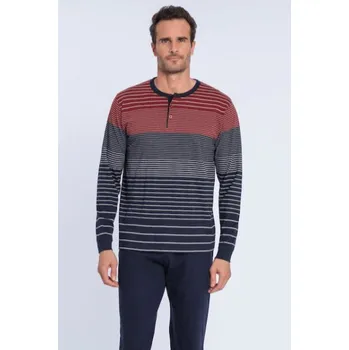 Pánské pyžamo Soft Cotton GUASCH Pánské pyžamo STEFANO S Tmavě modrá GUASCH Pánské pyžamo STEFANO S Tmavě modrá - 8431204633244