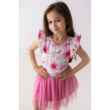 Dívčí legíny Dívčí blůzka s kanýrkem Lily Grey flamingo - 98