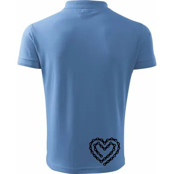 Pánská košile Cyklo srdce řetěz - Polokošile pánská Pique Polo 203 - 5XL ( Pyžamově modrá )