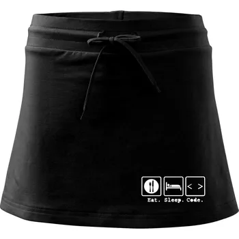 Dámská sukně Eat sleep Code - Sportovní sukně - two in one - XS ( Černá )